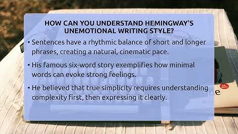 How Can You Understand Hemingway