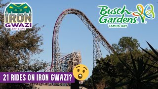 Riding the Tallest, Fastest, & Steepest Hybrid Coaster 21 times at Busch Gardens Tampa Bay!