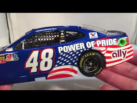 Review 2018 Jimmie Johnson 48 Lowe S Power Of Pride Throwback Chevy Camaro 1 24 NASCAR Diecast 