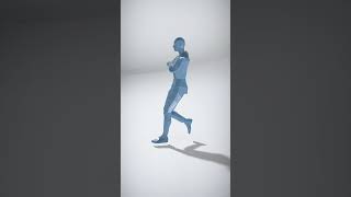 Stylized Human Character in Blue Polygonal Style - AI Rigged 3D Character