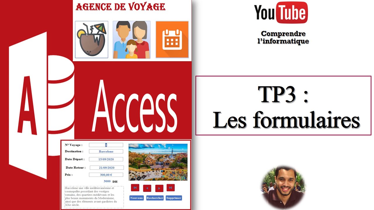 Microsoft Access : Créer une application gestion agence de voyage - Les formulaires -TP3