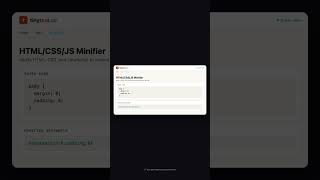 HTML/CSS/JS Minifier — Free Online Tool | TinyTool.cc
