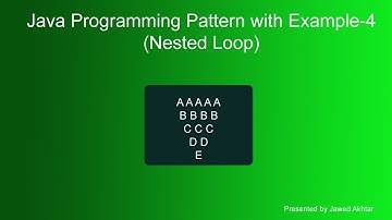 Java programming pattern with Example 4(nested loop)| JAVA PIVOT