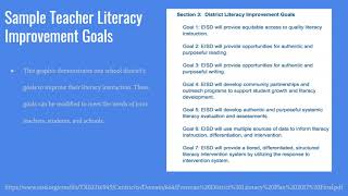 Literacy Instruction Goals