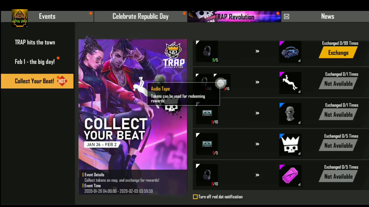 HOW TO COLLECT AUDIO TAPE TOKENS|Trap Revolution Event