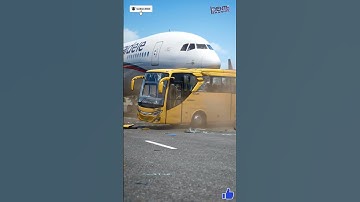Bus Gets Hit by a Plane #shorts #youtubeshorts #viral #trending #shortvideo