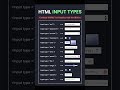 15 HTML Input Types You Must Know 🔥 | Beginner to Pro in  10 Sec #shorts #html