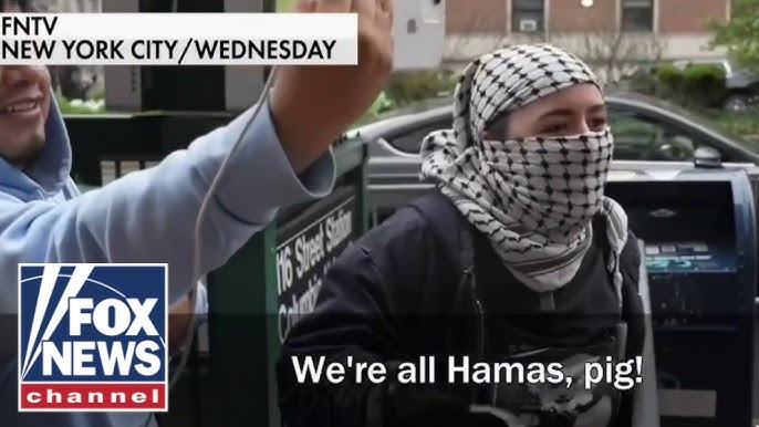 Anti Israel Protesters Declare We Are All Hamas Show Us Your Face