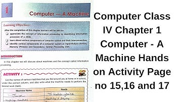 DAV Class 4 Computer Chapter 1 | Computer A Machine | Hands on Activity | Solution | Page 16