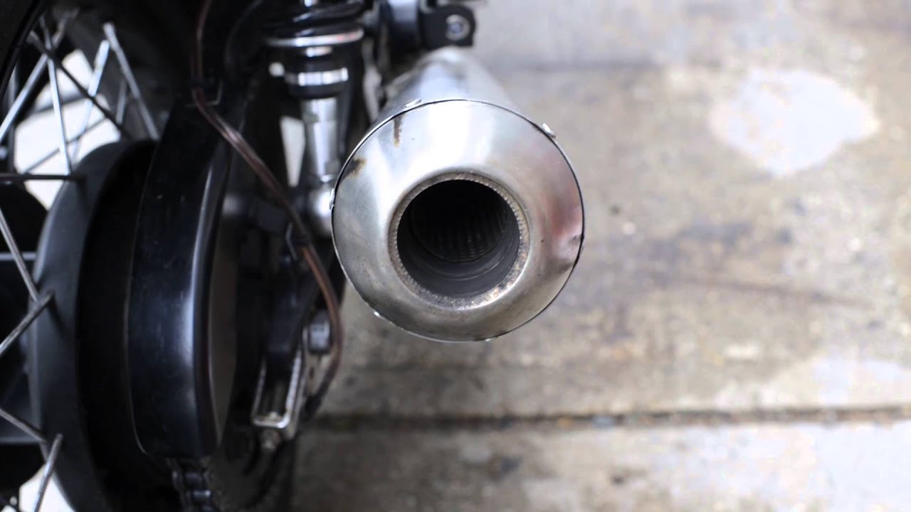 20150516 triumph bonneville tec 2 1 exhaust baffle removed bonnie cafe