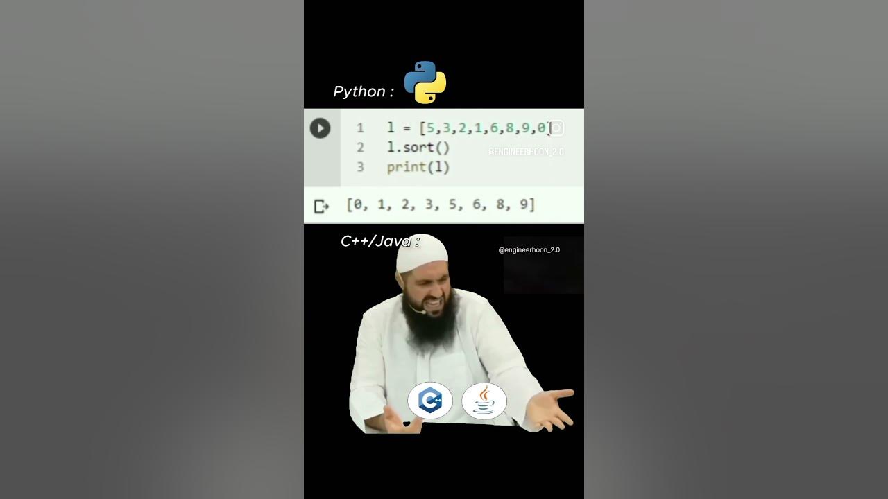 python vs c++ and java 🤣 funny memes #coding #sort #sorting #dsa # ...