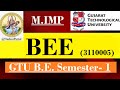 M IMP BEE Question | GTU BE 1st year | 3110005