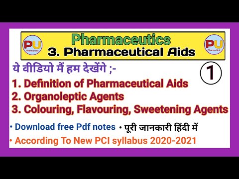 Pharmaceutical Aids Organoleptic Agents Colouring Flavouring Sweetening Agents Part 1