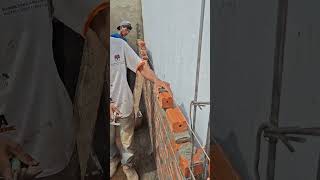 Fast Brick Installation. tips pasang bata simpel.. #tips #building #fyp..