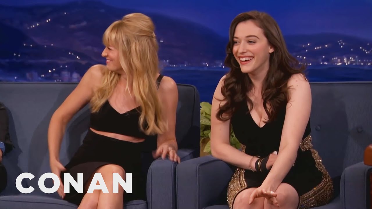 Beth Behrs Accidentally Grabbed Kat Dennings Boob  CONAN on TBS