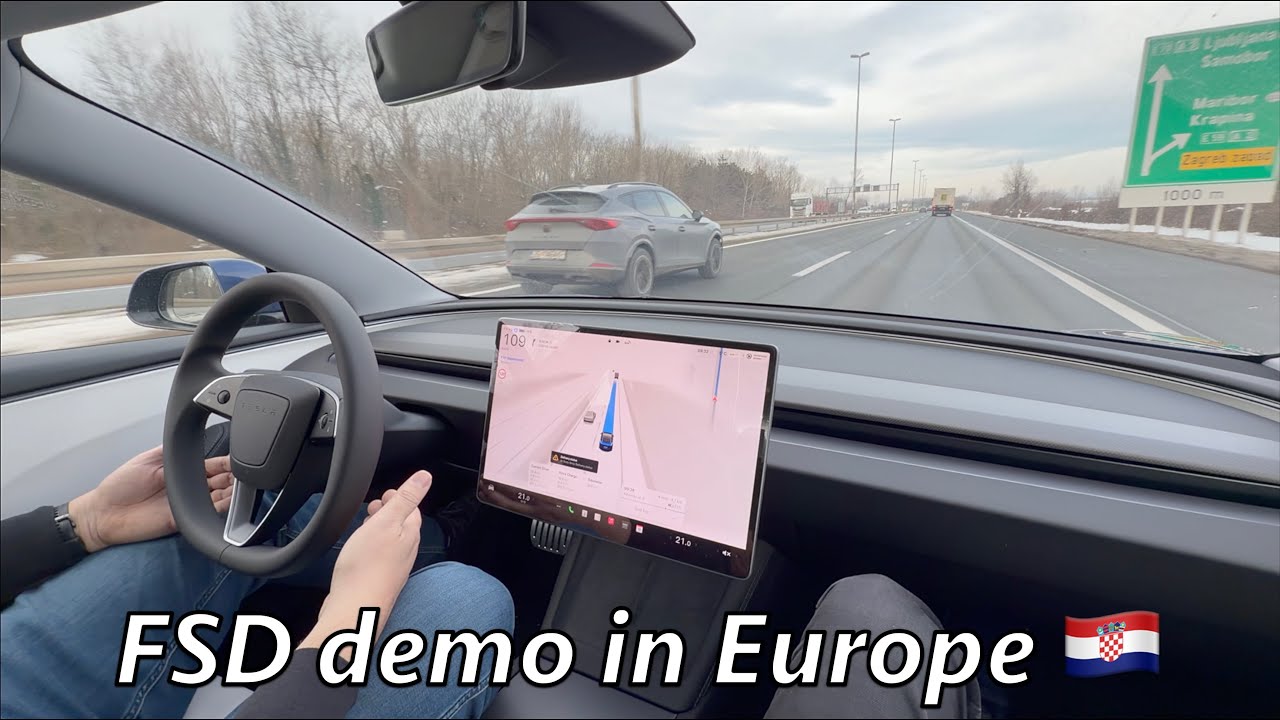 Tesla FSD Supervised demo drive in Europe (Croatia, Zagreb) Part II