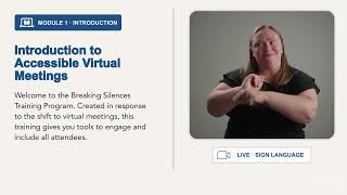 Create Accessible Meeting Spaces, Part 1: Introduction to Accessibility  - ASL