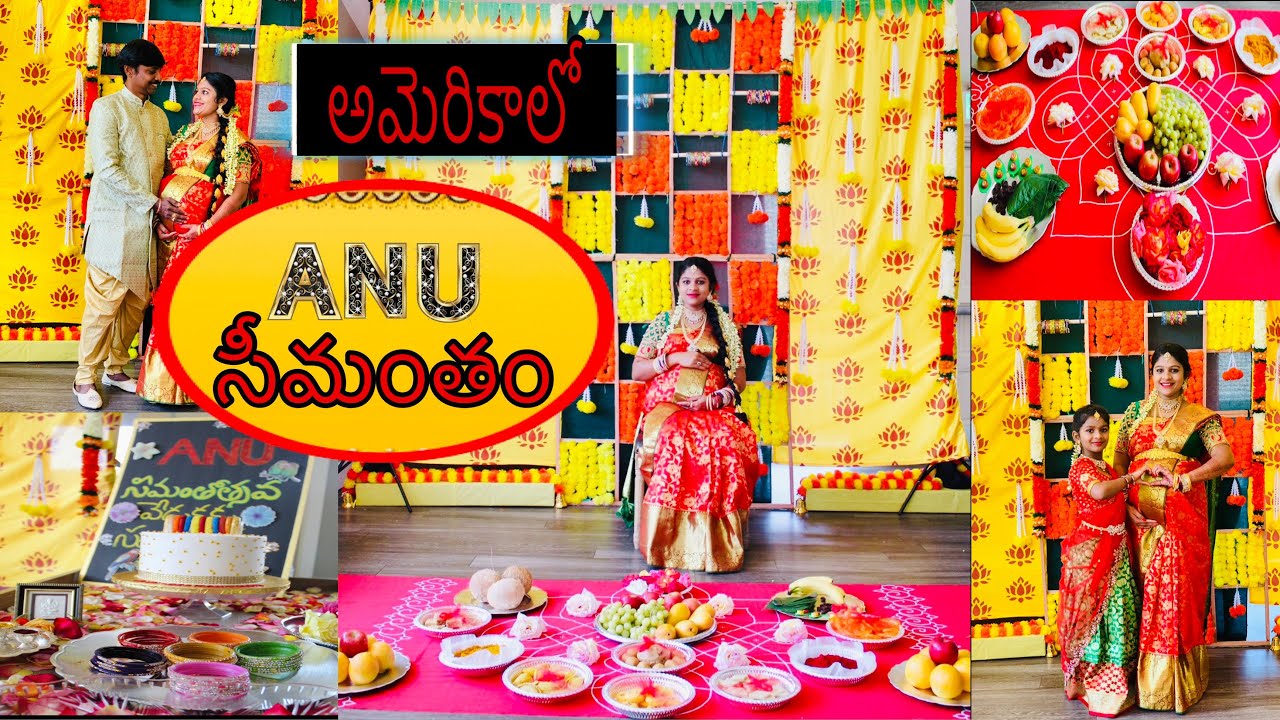 అమెరికాలో నా సీమంతం…Traditional Seemantham in USA… #america #traditional #celebrations #backdrop