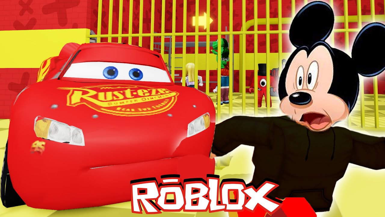 Mickey Mouse ESCAPE Lightning McQueen BARRY PRISON in Roblox! 🚗