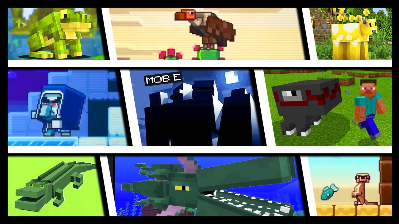 Os 3 mobs esquecidos da Minecon 2017. Ocorreu uma votação entre estes 3  mobse o mob que ganhou foi o Phantom, já estes não foram ao jogo até hoje.  - iFunny Brazil