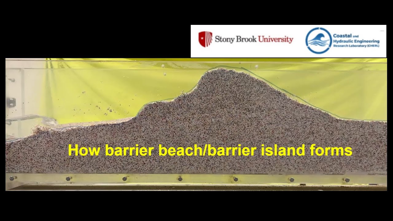 How a barrier beach or barrier island forms