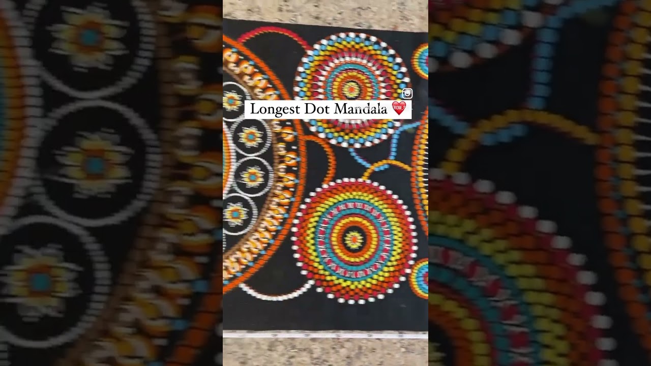 Worlds longest dot mandala art on canvas 