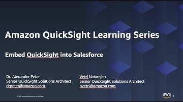 Embed QuickSight into Salesforce: 2023 Amazon QuickSight Learning Series
