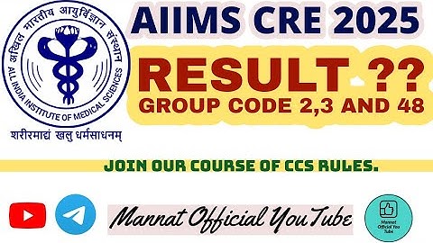 AIIMS CRE Result Group Code 2,3&48 🔥🔥 #aiimscre #result 24 November 2025