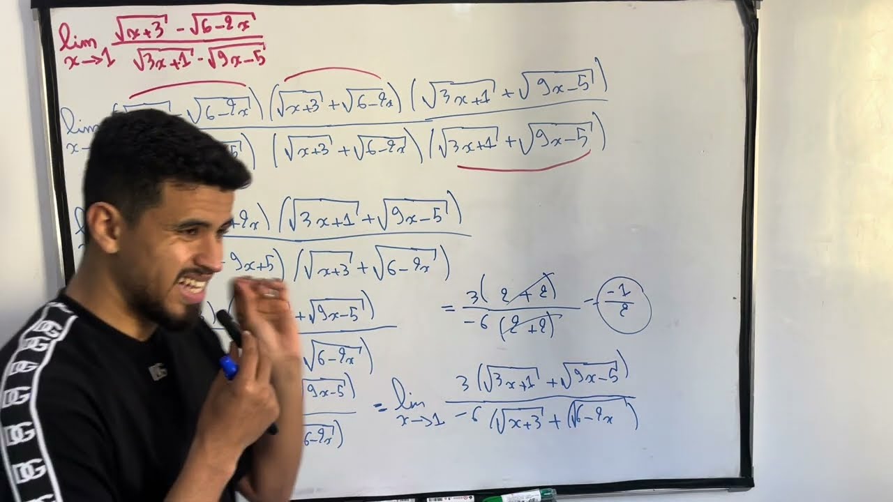 تمرين النهايات exercise sur les limites 1ére bac sm sx