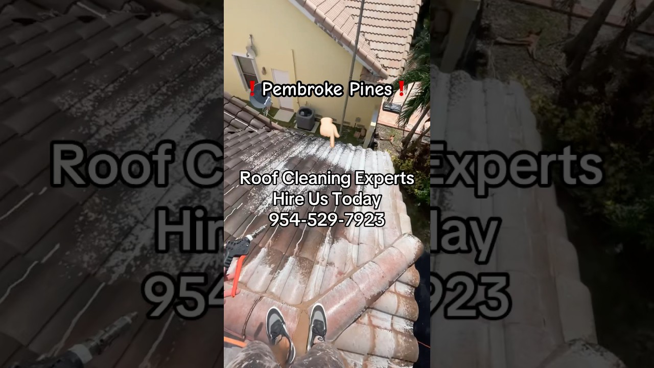 Pembroke Pines Roof Cleaning. Soft Wash cleaning provided to client with a fine from HOA. 