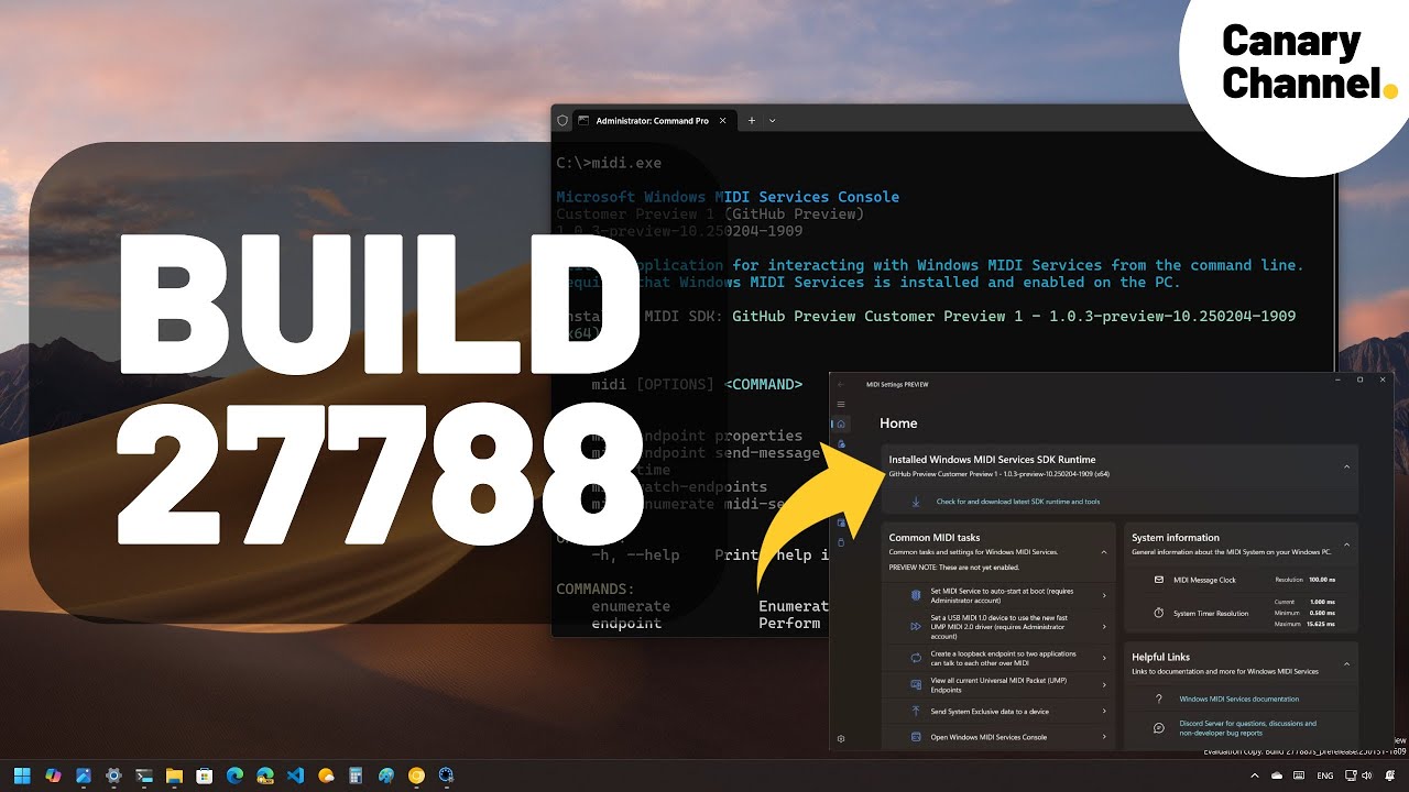 Windows 11 build 27788: NEW MIDI overhaul, File Explorer updates, Settings new cards ✅ Canary