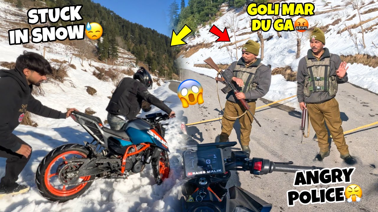 Мой велосипед застрял в снегу😓|| Полиция мне не угрожала😤|| Поездка по снегу🌨️