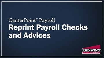 How to Reprint a Payroll Check in CenterPoint Payroll
