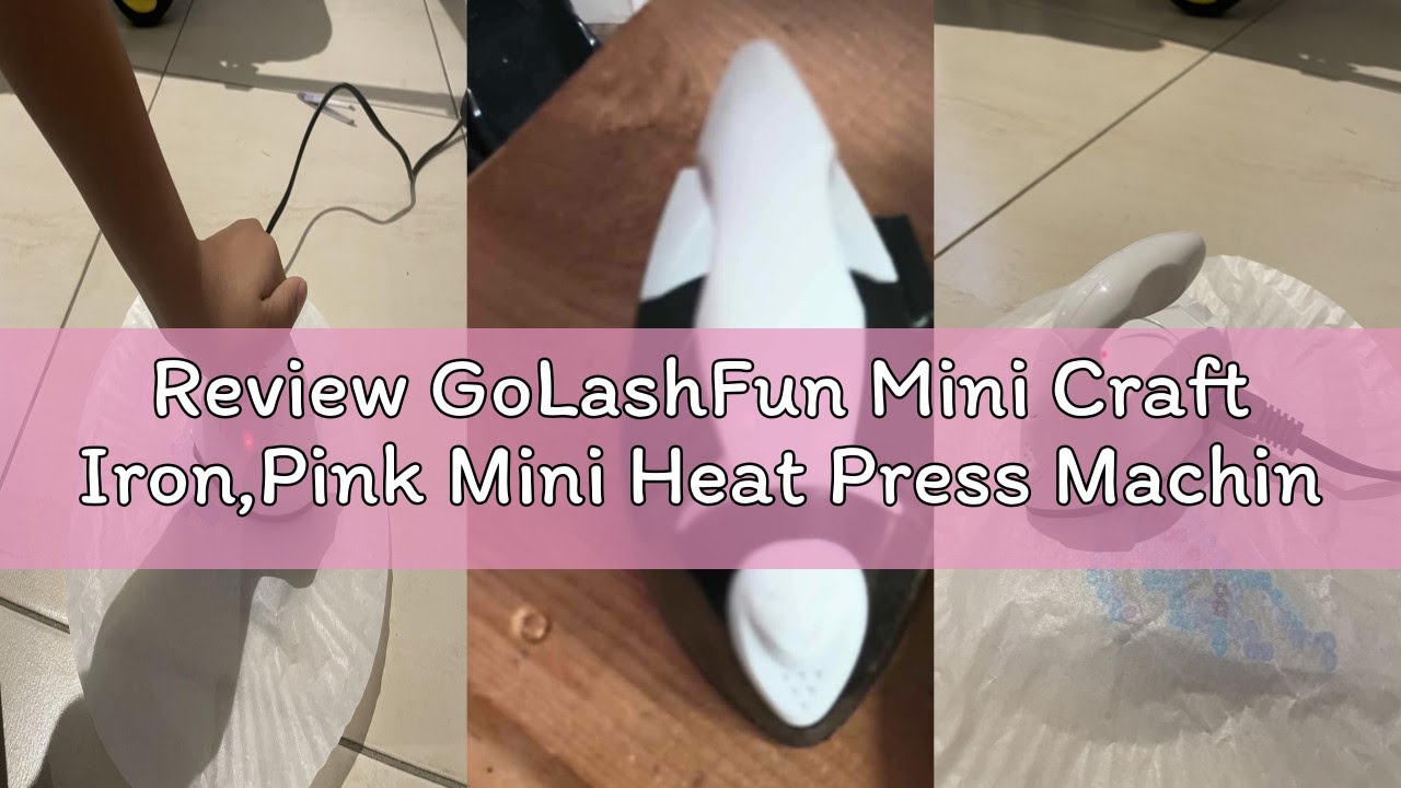 Review GoLashFun Mini Craft Iron,Pink Mini Heat Press Machine Small Iron Portable Travel Handy Heat