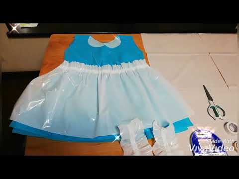ハロウィンアリスの衣装は縫わなくても作れる 簡単カラービニール袋で衣装作り 発表会 お遊戯会 で使える Youtube