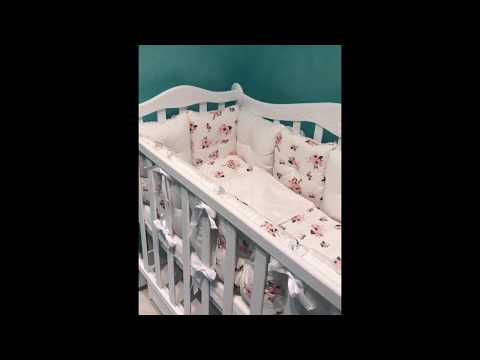 Комплект детской постели HB 12 подушек - большой цветочек