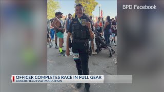 Officer completes Bakersfield Marathon in full gear