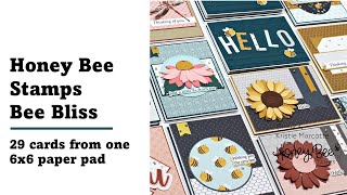 Honey Bee Stamps | Bee Bliss | 29 cards from one 6x6 paper pad