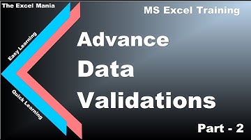 Advance Data Validation in MS Excel - Part 2 | Excel for Beginners | Online Excel Training