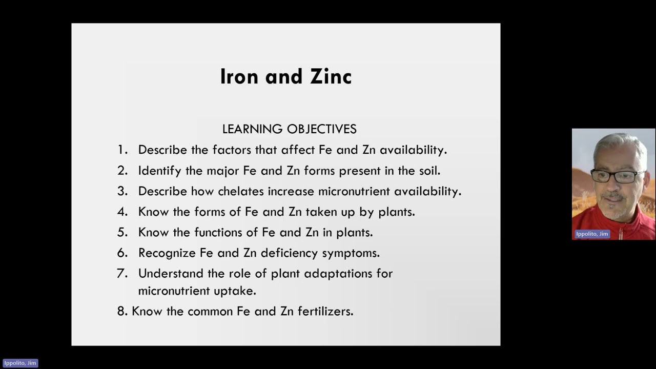 Week 12 Unit 9 Video 1 Fe and Zn Objectives and General 3m 49