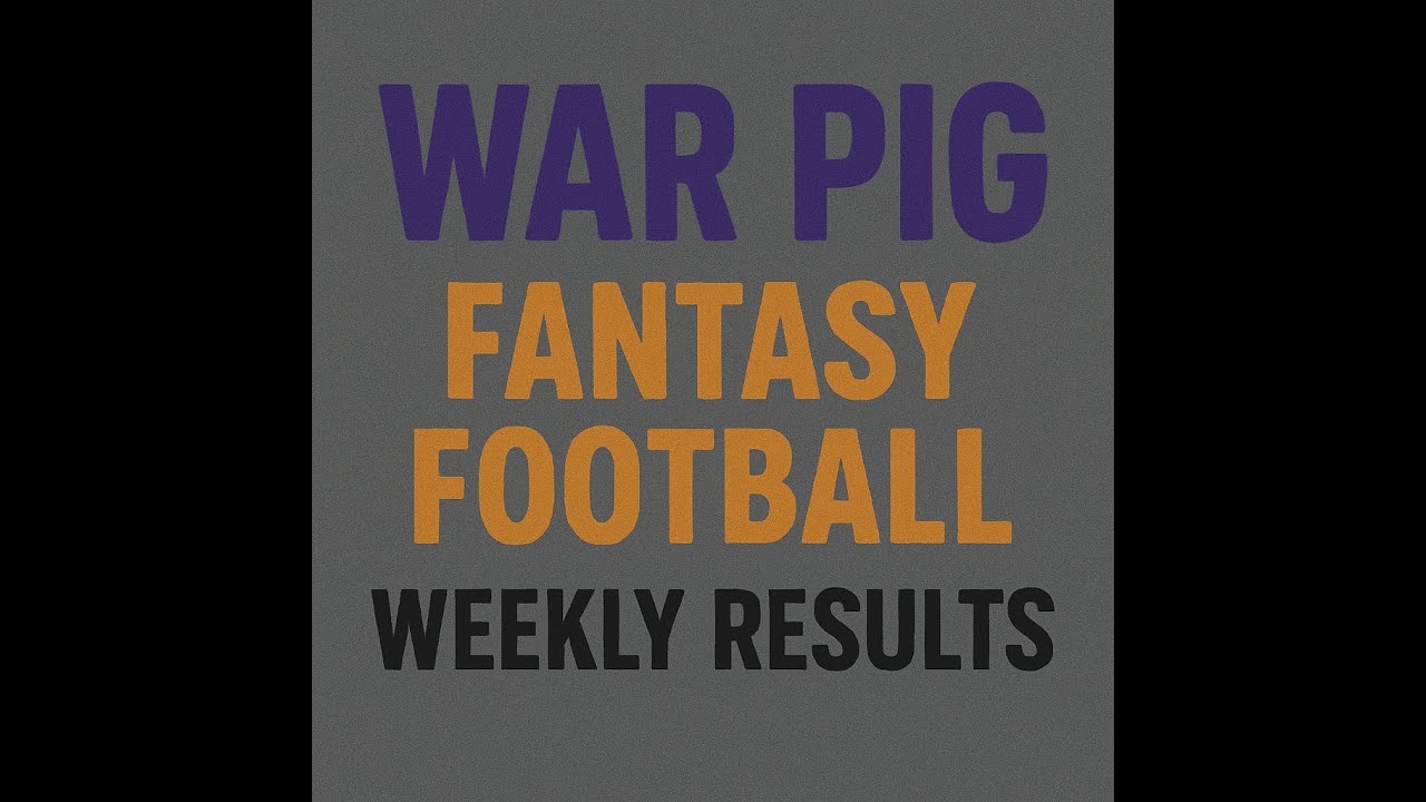 War Pigs - week 12 reaction - fantasy football