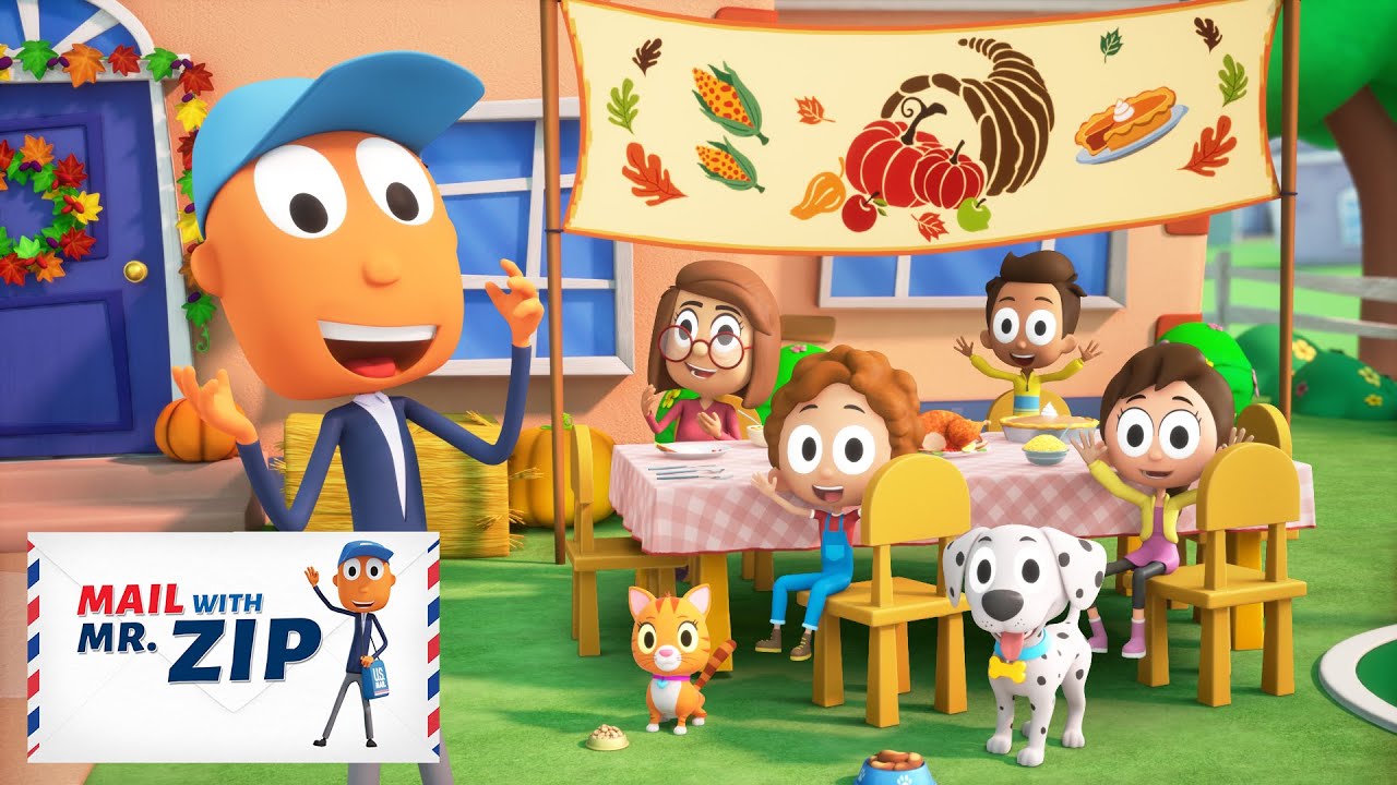 NEW! Thanksgiving Day Party! 🦃 | Mail with Mr.ZIP Holiday Episode | Fun Videos for Kids & Families