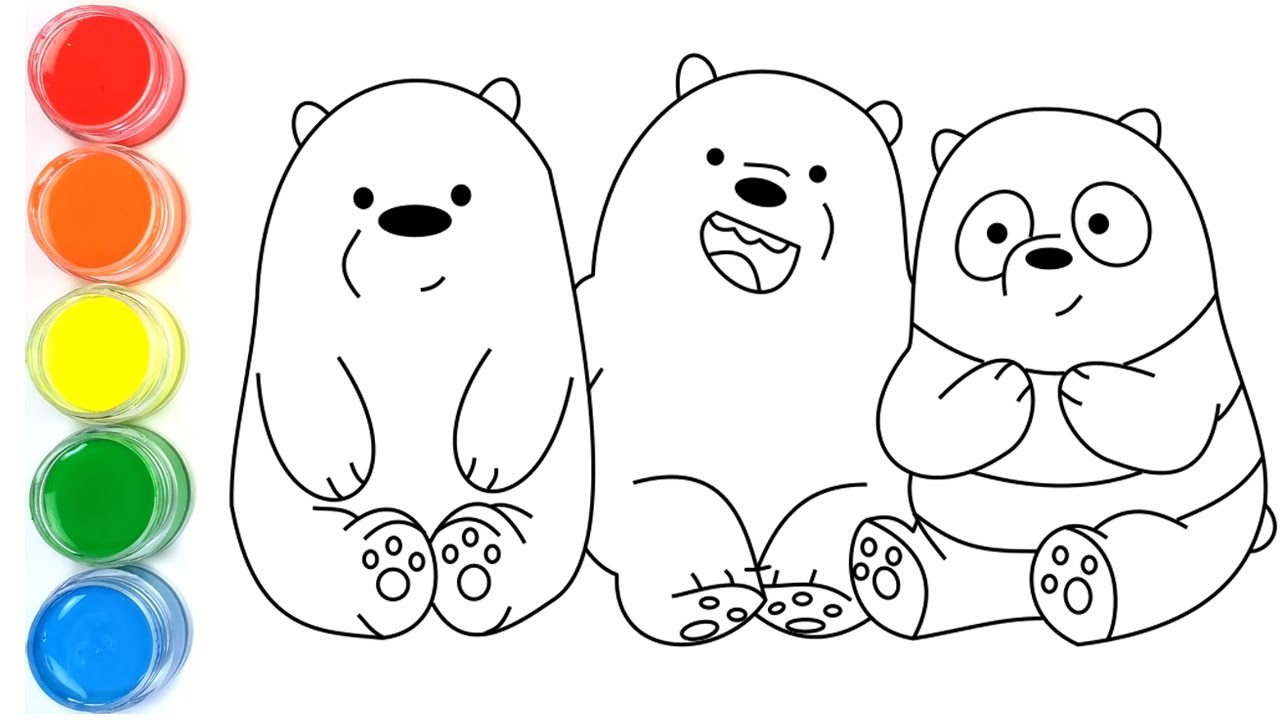 Cara Menggambar dan Mewarnai  Panda  We Bare Bears Untuk 