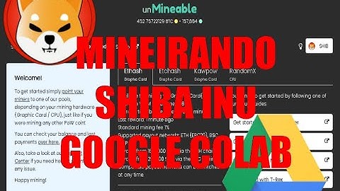 Mineirando Shiba Inu + Google Colab + Free - Sem ban na conta via CPU