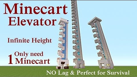 Minecraft Tutorial : Minecart Elevator, Infinite Height with 1 Minecart