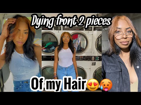 DYING THE FRONT 2 PIECES OF MY HAIR!!! (Tiktok trend)