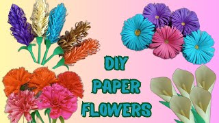 4 Ideas Easy Paper Flowers/ DIY Paper Craft /Ideas Tutorial/ Легкие Цветы из Бумаги 4 Идеи 🌺🌸🌼