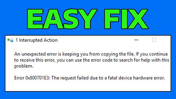 How To Fix The Request Failed Due To a Fatal Hardware Error 0x800701E3 in Windows