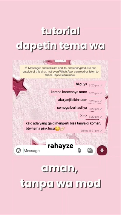 tutorial whatsapp tema pink