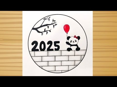 Happy New Year 2025 Drawing Tutorial Pencil Sketch 2025 New Year Hqdefault